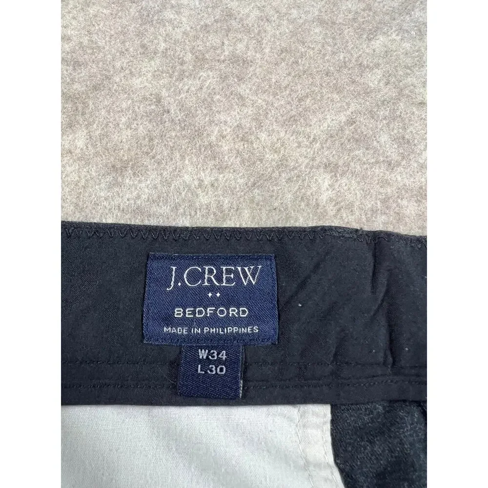 J. Crew Factory Men's Bedford Charcoal Gray Chino Pants Size 34x30 (27)